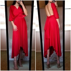 Red Multi-Way Wrap Convertible Maxi Dress Small